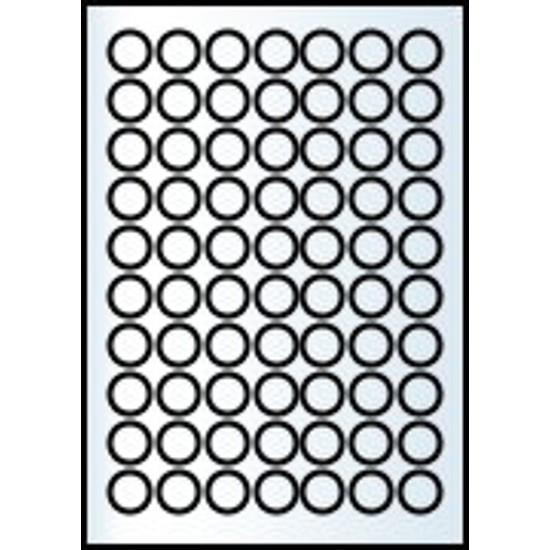 RayFilm R0ECO 2525KA 25mm univerzális kör etikett fehér 70 címke/ív 100ív/doboz