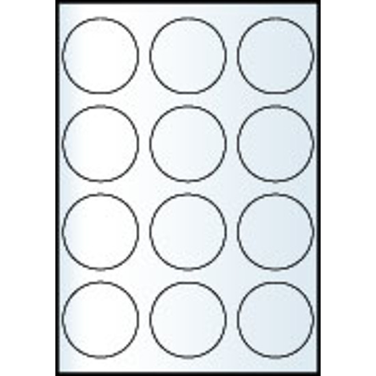 RayFilm R0ECO 6060KA 60mm univerzális kör etikett címke 12 címke/ív 100ív/doboz