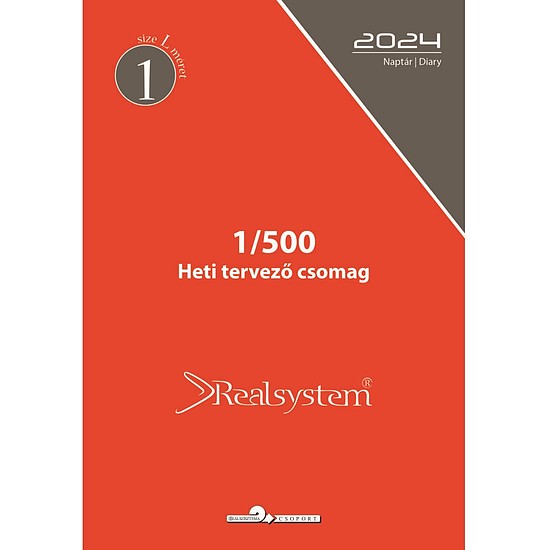 Reálszisztéma éves heti tervező 146x210 mm chamois lap 1/500 2024