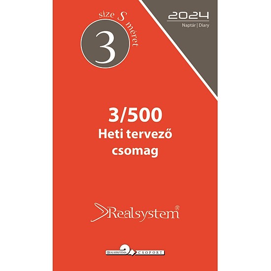 Reálszisztéma éves heti tervező chamois lap 3/500 2024