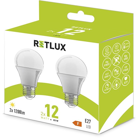 RETLUX REL 31 LED A60 2x12W E27 WW
