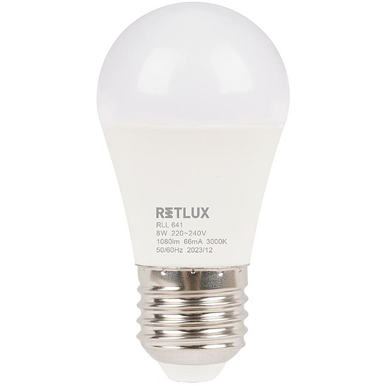 RETLUX RLL 641 G45 E27 miniG 8W WW D