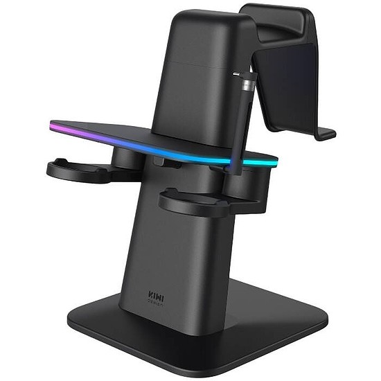 RGB függőleges állvány Meta hivatalosan társmárka Kiwi Design QC03 Meta Quest 3/Quest 2/Quest PRO Blackhez (QC03/Black/HJT-482)
