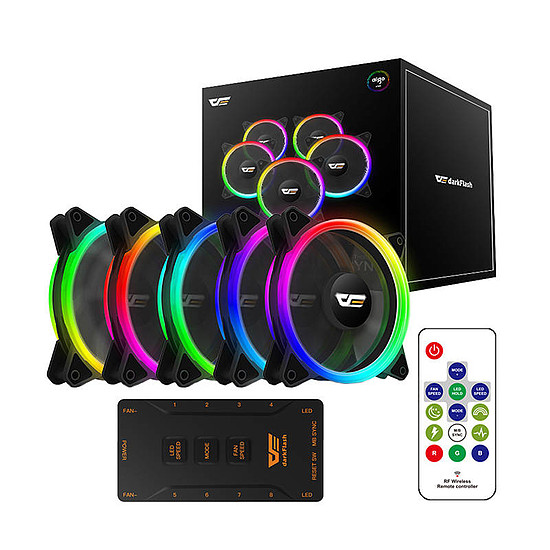 RGB ventilátorkészlet számítógéphez Darkflash DR12 Pro 5in1, 120x120 (DR12 PRO 5in1 Fan)