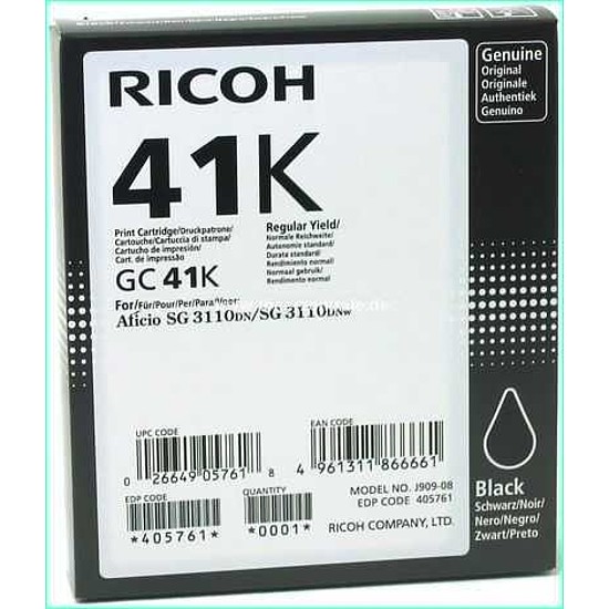 Ricoh Aficio Type GC41KH Black gélpatron eredeti 405761 SG3110