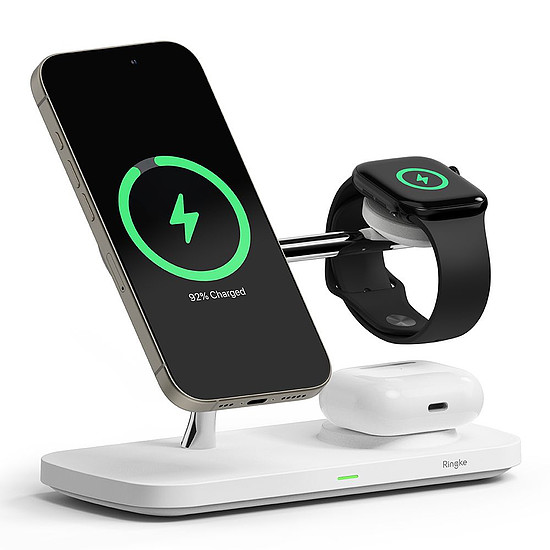 Ringke 3in1 QI2 MagSafe vezeték nélküli töltő - fehér