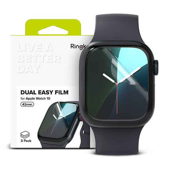 Ringke Dual Easy 3 db-os védőfólia Apple Watch 10 42 mm-hez