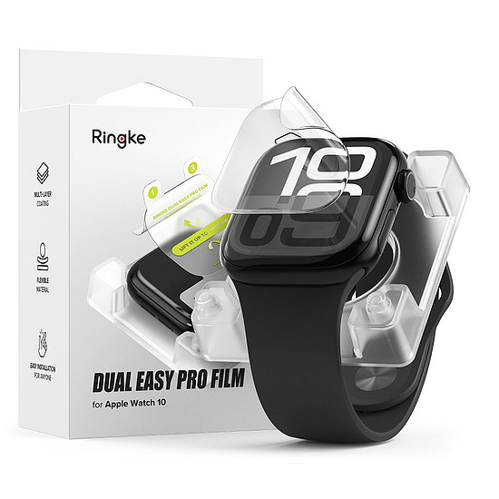 Ringke Dual Easy Pro 2 db-os védőfólia Apple Watch 10 46mm-hez - átlátszó