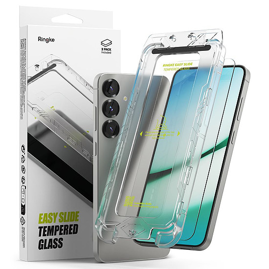 Ringke Easy Slide 2 db-os edzett üveg Samsung Galaxy S25 készülékhez