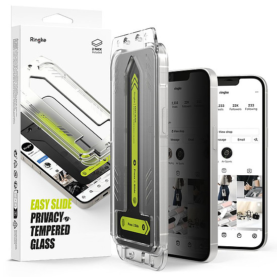 Ringke Easy Slide adatvédelmi üveg 2 db-os csomag iPhone 13 / 13 Pro / 14 / 16e készülékhez