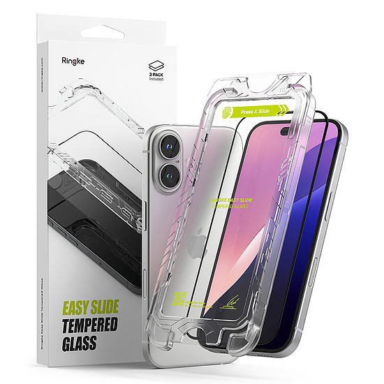 Ringke - Easy Slide edzett üveg (2 csomag) - iPhone 16 / iPhone 15 - Átlátszó (KF2335797)