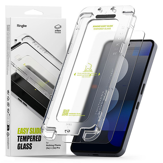 Ringke Easy Slide edzett üveg 2 db-os csomag Nothing Phone 3A / 3A Pro készülékhez - átlátszó