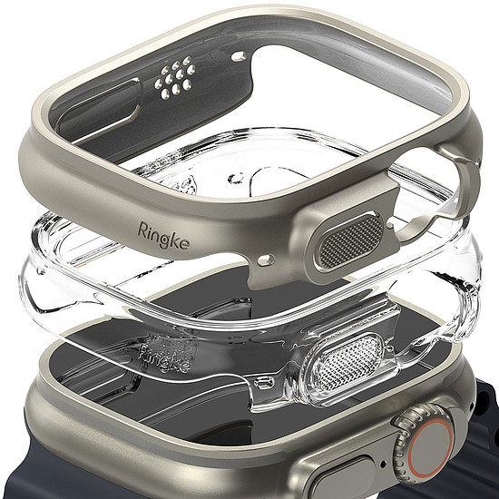 Ringke Slim 2 db-os tok Apple Watch Ultra 1/2 (49 mm) okosórához - átlátszó és titán