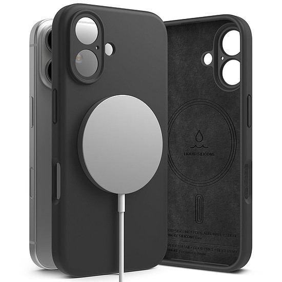 Ringke szilikon MagSafe iPhone 16 tok - fekete