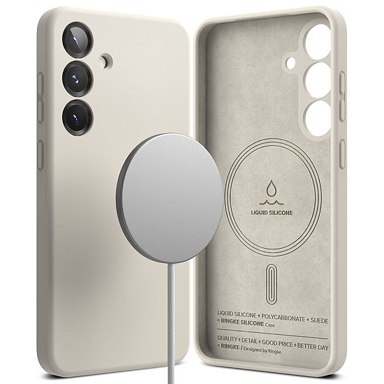 Ringke szilikon MagSafe tok Samsung Galaxy S25+ készülékhez, bézs