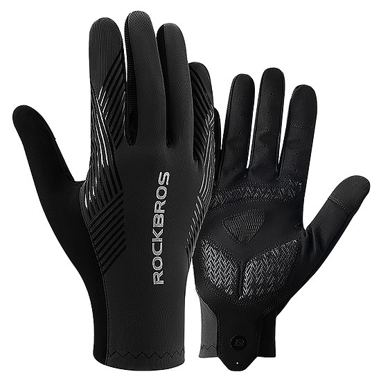 Rockbros kerékpáros kesztyű tavaszi/nyári/őszi, nagy, méret: XL - fekete