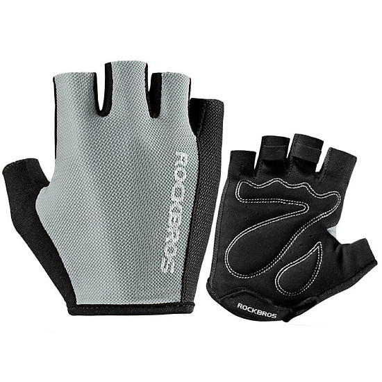 Rockbros S099GR kerékpáros kesztyű, M-es méret - szürke
