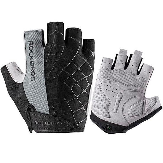 Rockbros S109GR kerékpáros kesztyű, XL méret - szürke