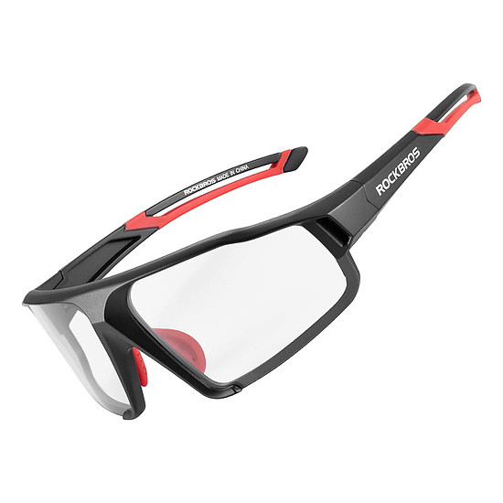 Rockbros SP216BK fotokromatikus UV400 kerékpáros szemüveg - fekete és piros
