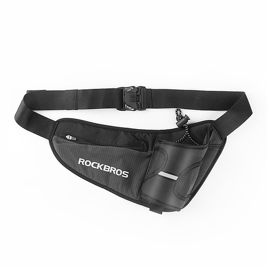 RockBros - Zseböv (D36) - Hordozható, gyorskioldó rendszerrel, kerékpározáshoz, futáshoz, fitneszhez - fekete (KF2310042)