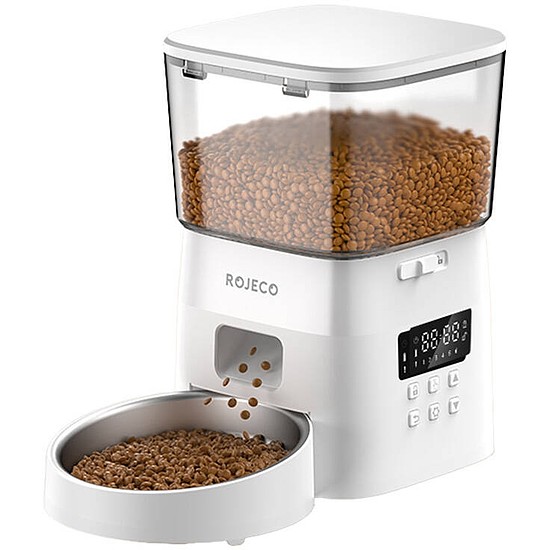 Rojeco 2L automata kisállat etető gombos változat fehér (RWSQAJO-2L02 )
