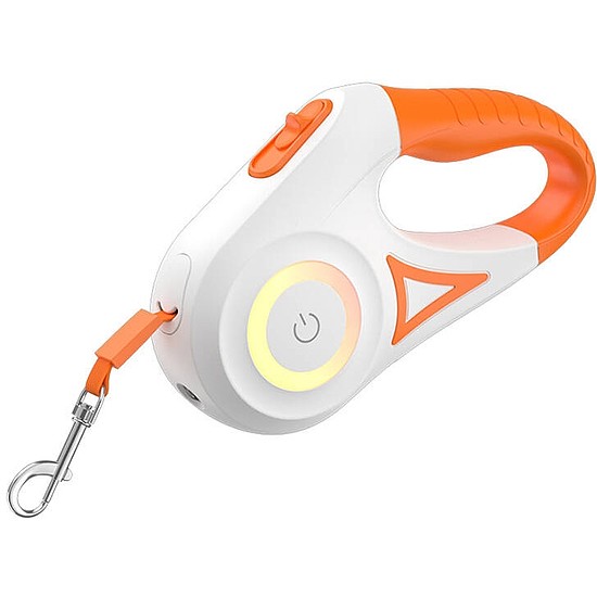 Rojeco Dog Automata póráz LED 5 m fehér és narancssárga (RQYS-04 Orange)