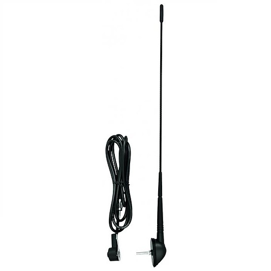 SAL 90557 autóantenna tetőre, M5 csavar, DIN csatlakozó, 440 mm, 0-45, gumi burkolat
