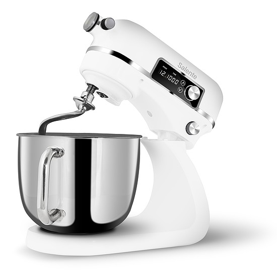 Salente DigiChef+, konyhai robotgép, 6 literes tál, teljesen fémből, húsdaráló, digitális kijelző, fehér színű