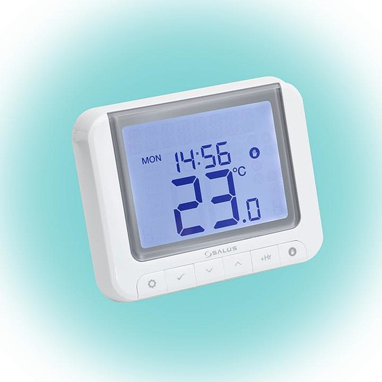 SALUS RT520 vezetékes szobatermosztát, Opentherm csatlakozó, kontaktus kimenet, LCD, PIN kód, szerviz figyelmeztető, 5 - 32,5 C