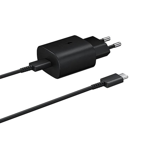 Samsung 25W EP-TA800EBE USB-C fali töltő Samsung EP-DA705BBE USB-C / USB-C kábellel - fekete