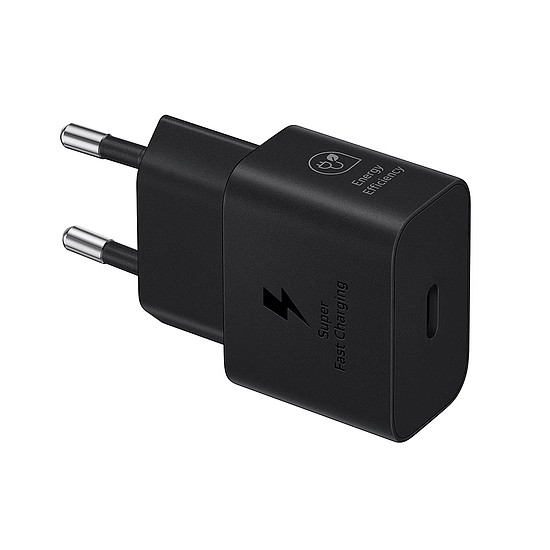 Samsung - Eredeti fali töltő T2510 Paris 2024 (EP-T2510NBEGEU) - Type-C, 25 W, szupergyors töltés - fekete (buborékcsomagolás) (KF2316312)