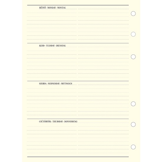 Saturnus Bianco heti tervező betétlap 146×210mm L358 chamois