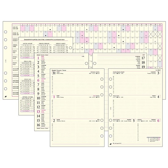 Saturnus heti naptár betétlap 146x210 mm 2022. chamois lap L311