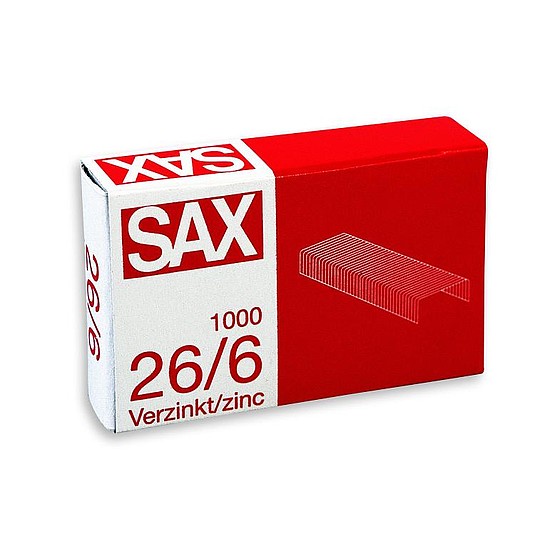 Sax tűzőkapocs 26/6 1000 db/doboz