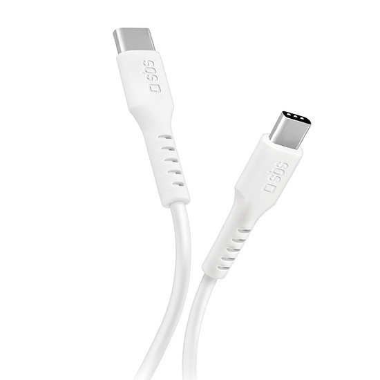 SBS TECABLETCC10W USB-C kábel - USB-C tápellátás 25W 1 m - fehér