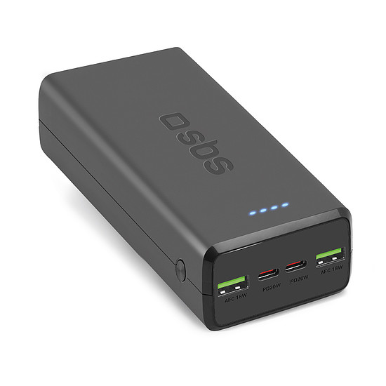 SBS TTBB30000PD20K külső akkumulátor 30000 mAh 2 x USB-C 2 x USB-A - fekete