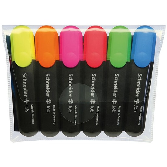 Schneider Job 150 szövegkiemelő vegyes színek, vízbázisú 1-5mm 6db-os készlet 1150