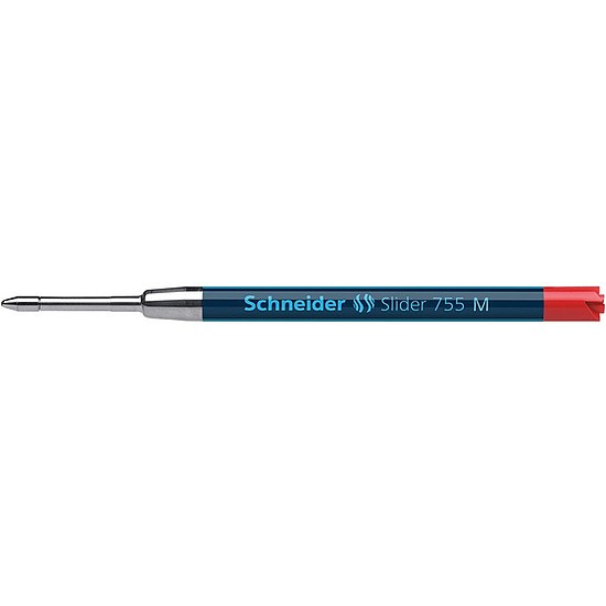 Schneider Slider 755 golyóstoll betét, fém, pax jellegű 0,5mm piros írásszín