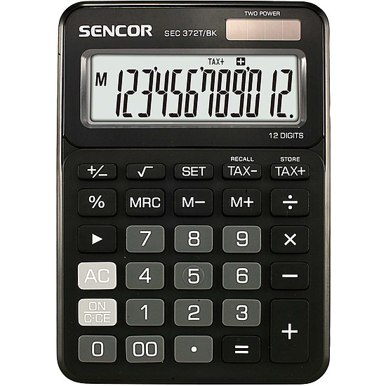 Sencor SEC 372T/BK számológép asztali 12 számjegy fekete