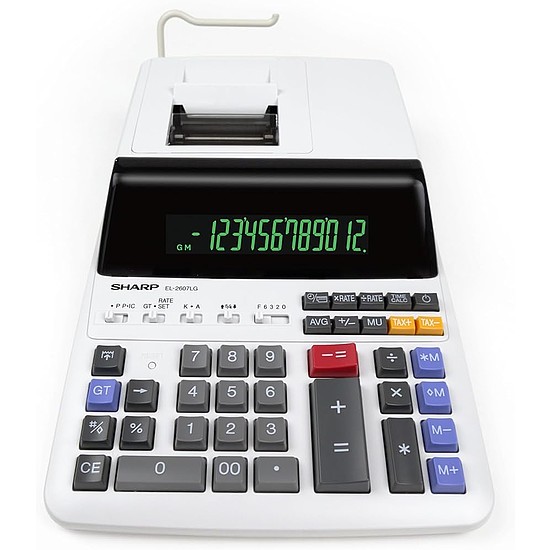 Sharp EL-2607LG számológép szalagos kétszínű nyomtatás 12 számjegy