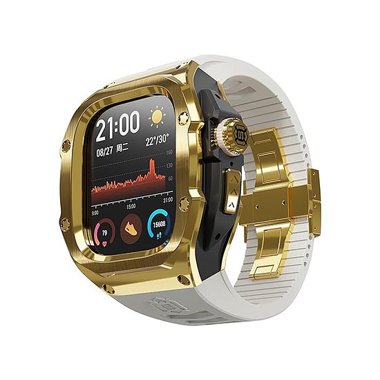 ShellBox - Vízálló IP68 + óraszíj - Apple Watch 4 / 5 / 6 / SE (44 mm) - Arany (KF2336943)
