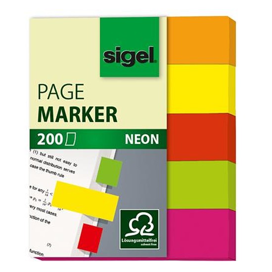 Sigel jelölőcímke 12x50 mm neon 5x40 lap papír