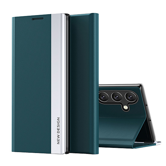 Sleep Case Pro Samsung Galaxy S25 tok kihajtható és állványos kivitelben - zöld