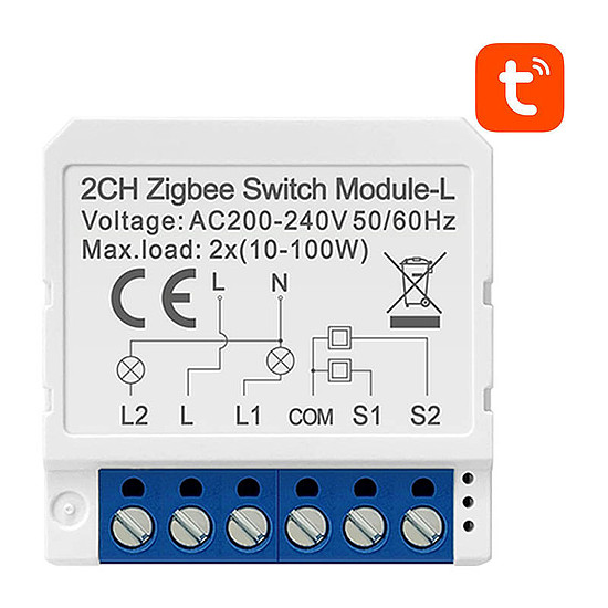 Smart Switch Modul ZigBee Avatto LZWSM16-W2 Nincs semleges TUYA (LZWSM16-W2)