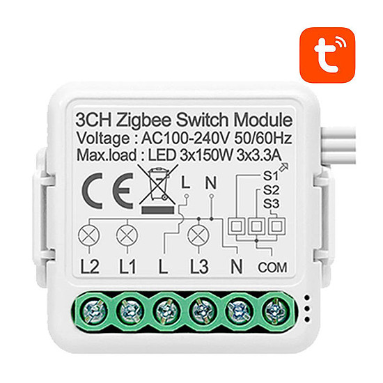 Smart Switch modul ZigBee Avatto N-ZWSM01-3 TUYA (N-ZWSM01-3)