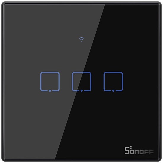 Sonoff Érintőfénykapcsoló WiFi + RF 433 T3 EU TX 3 csatornás (T3EU3C-TX)