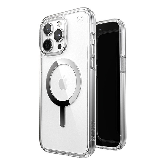 Speck Presidio Perfect-Clear MagSafe - iPhone 15 Pro Max tok átlátszó / krómozott felület / Serene ezüst (150571-3240)