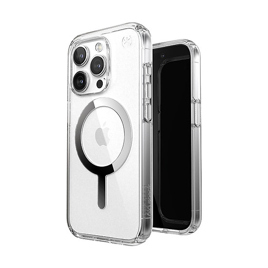 Speck Presidio Perfect-Clear MagSafe - tok iPhone 15 Pro készülékhez átlátszó / krómozott felület / Serene ezüst (150559-3240)