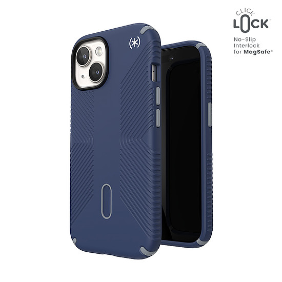 Speck Presidio2 Grip ClickLock & Magsafe - tok iPhone 15 / iPhone 14 / iPhone 13 telefonokhoz parti kék / porszürke / fehér (150439-3206)