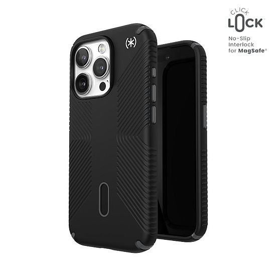 Speck Presidio2 Grip ClickLock & Magsafe - tok iPhone 15 Pro készülékhez fekete / palaszürke / fehér (150447-3205)